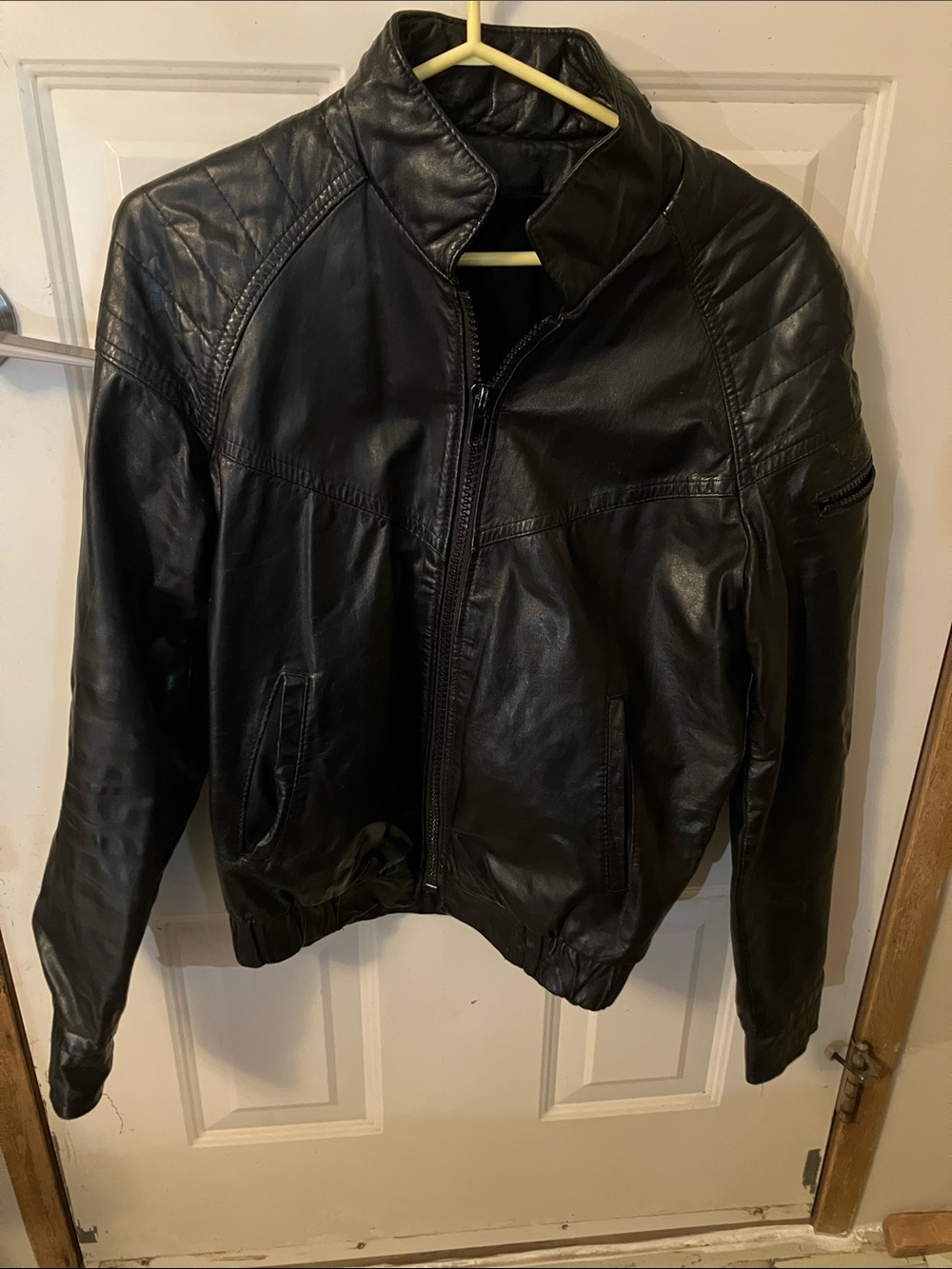 Black leather jacket